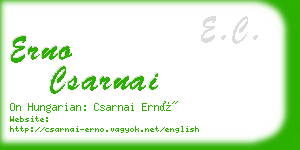 erno csarnai business card